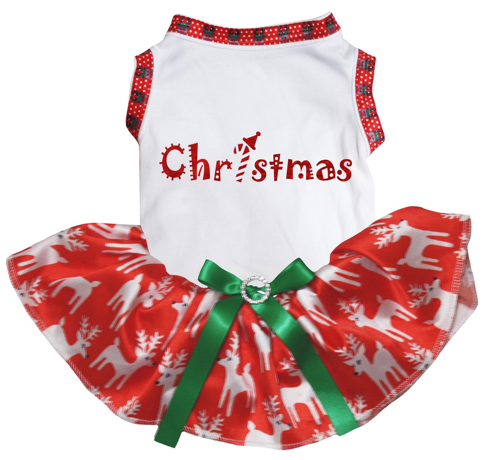 Robe de Noël pour chiot habit confortable blanc cerf rouge XXXL