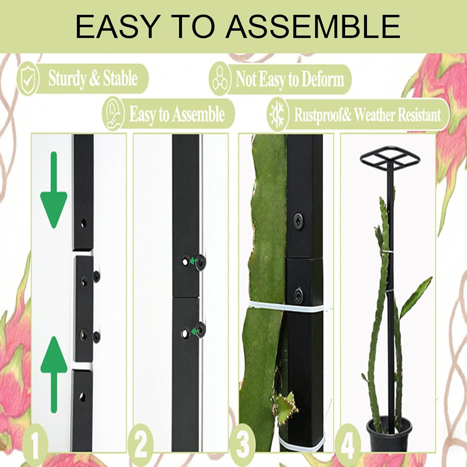 AUNMAS Climbing Support Frame, Vertical Plant Climbing Structure with Adjustable Steel, Durable, Lightweight, Easy Setup for Garden and Patio Plants