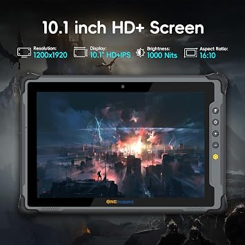 ONERugged Rugged Tablet M10J 10.1 Inch Windows 11 Pro Robust Tablet 8GB + 128GB Intel N5100 IP65 Waterproof 5000mAh 4 G LTE GPS Industrial Outdoor PC for Construction Work