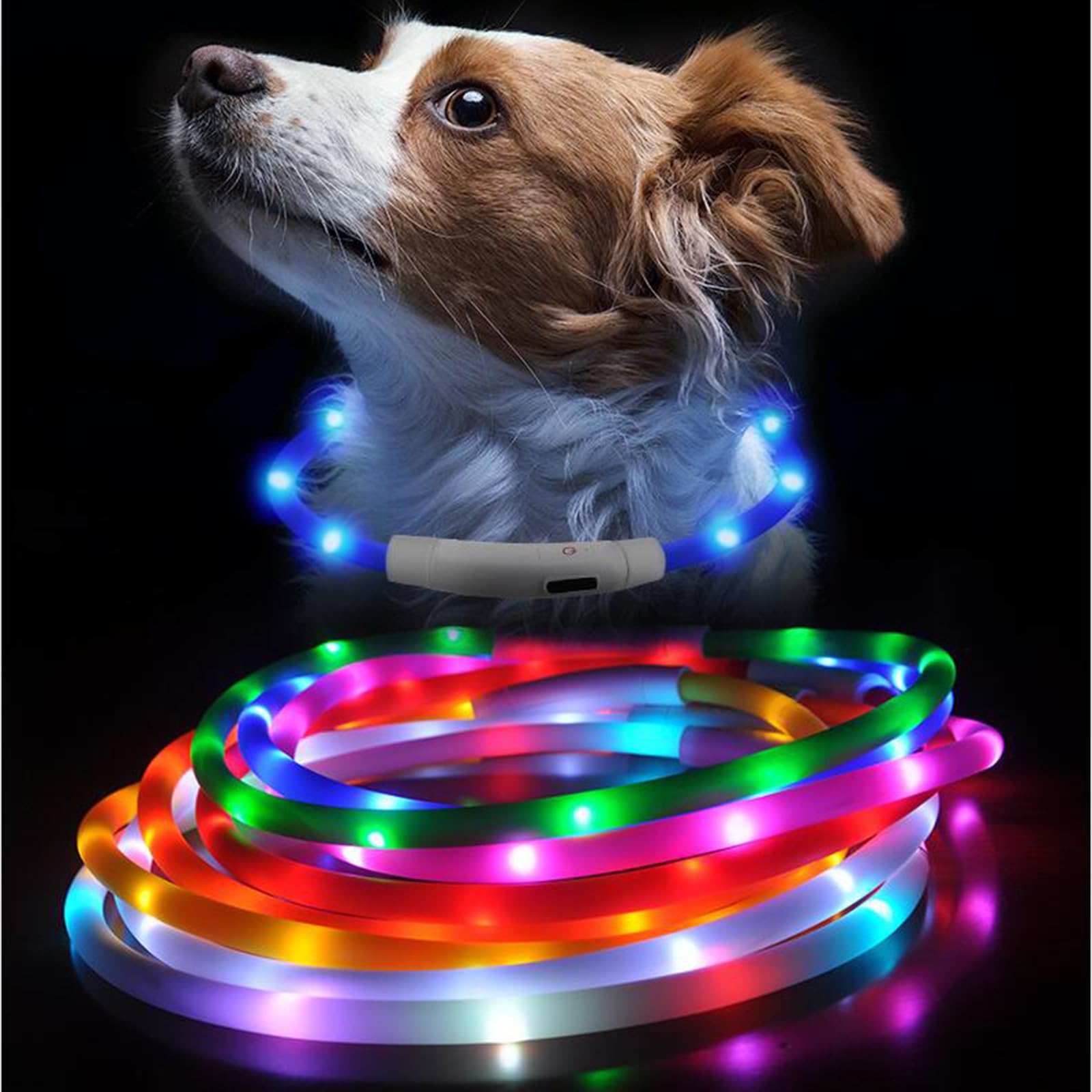 Amazon | LED犬 猫用光る首輪 犬散歩ライト 光る USB充電式 花火大会