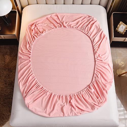 Miniatura 8 de Sábana ajustable de terciopelo tamaño individual, funda protectora de colchón de felpa de vellón con bolsillo profundo de 15 pulgadas, sábana