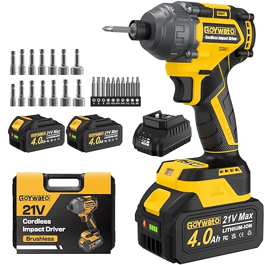 GoYwato 21V Brushless Impact Driver Kit