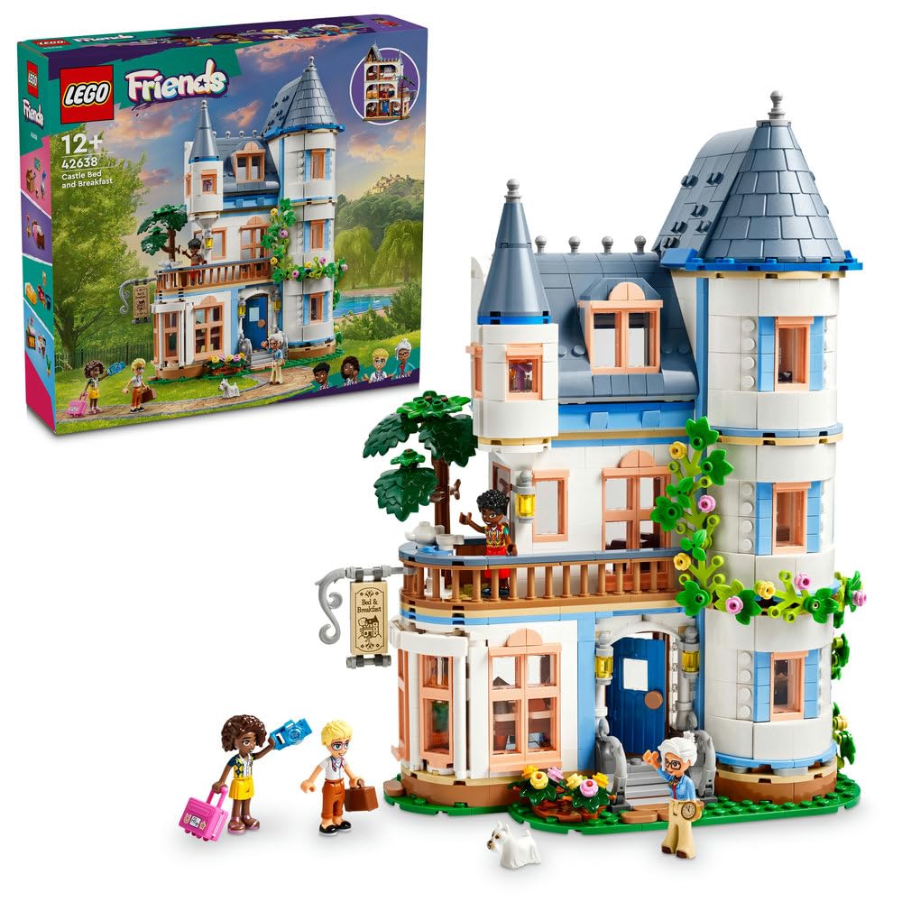 LEGOFriends Castle Bed and Breakfast Hotel Playset, Building Toy for 12 Plus Year Old Kids, with 4 Minidolls, a Dog Figure and Accessories, Ramadan Gift Idea for Girls, Boys and Teens 42638