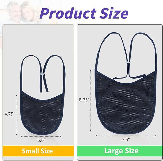Tracheostomy Neck Stoma Cover with Adjustable Strap,Breathable Laryngectomy Cover-Neck Trachea Protector for Tracheostomy Care (Navy&Khaki&Purple-3Pcs, Small)