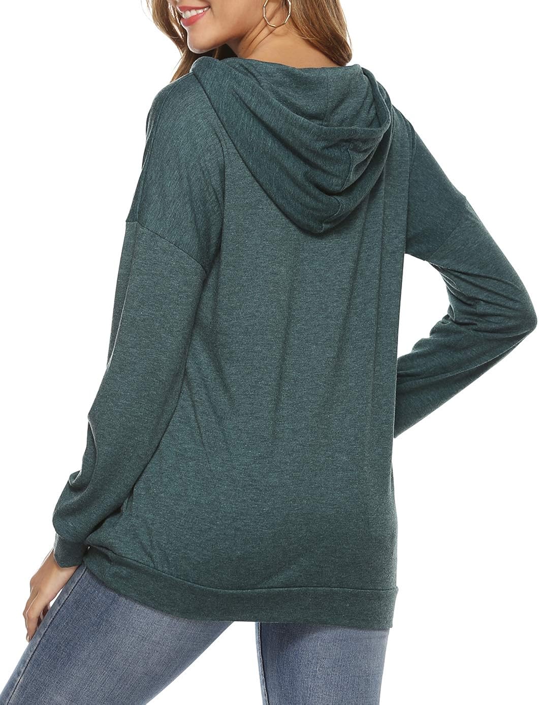 YAWOVE Womens Hoodie Oversized Pullovers with Pockets Pattern Sweatshirts S-XXL
