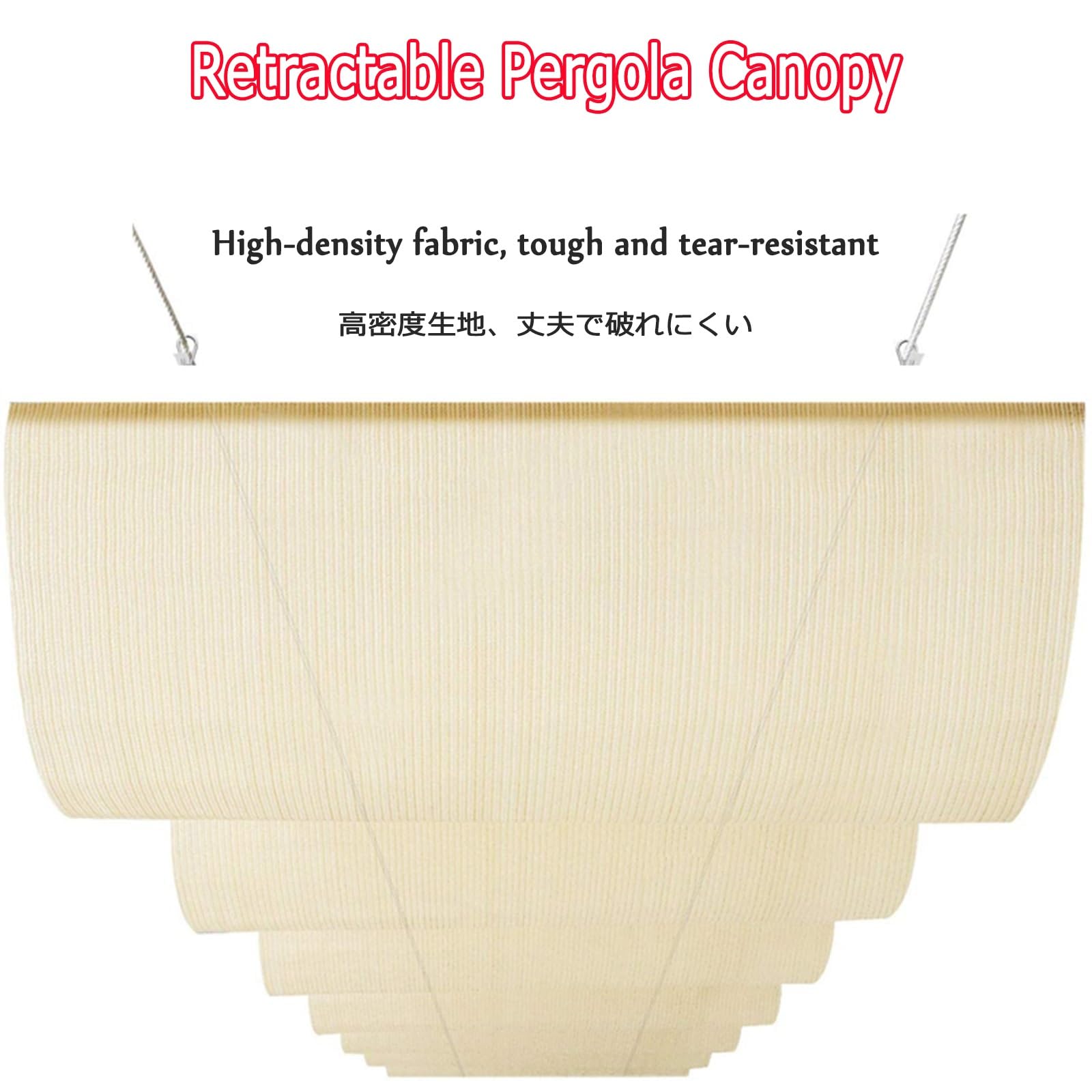 Ausziehbare Pergola-Schattenabdeckung, strapazierfähige Wellen-Ersatz-Sonnensegel für Allwetter-Gebrauch, flexible Anpassung, Anti-Aging, langlebig (B: 1 m x L: 3 m)