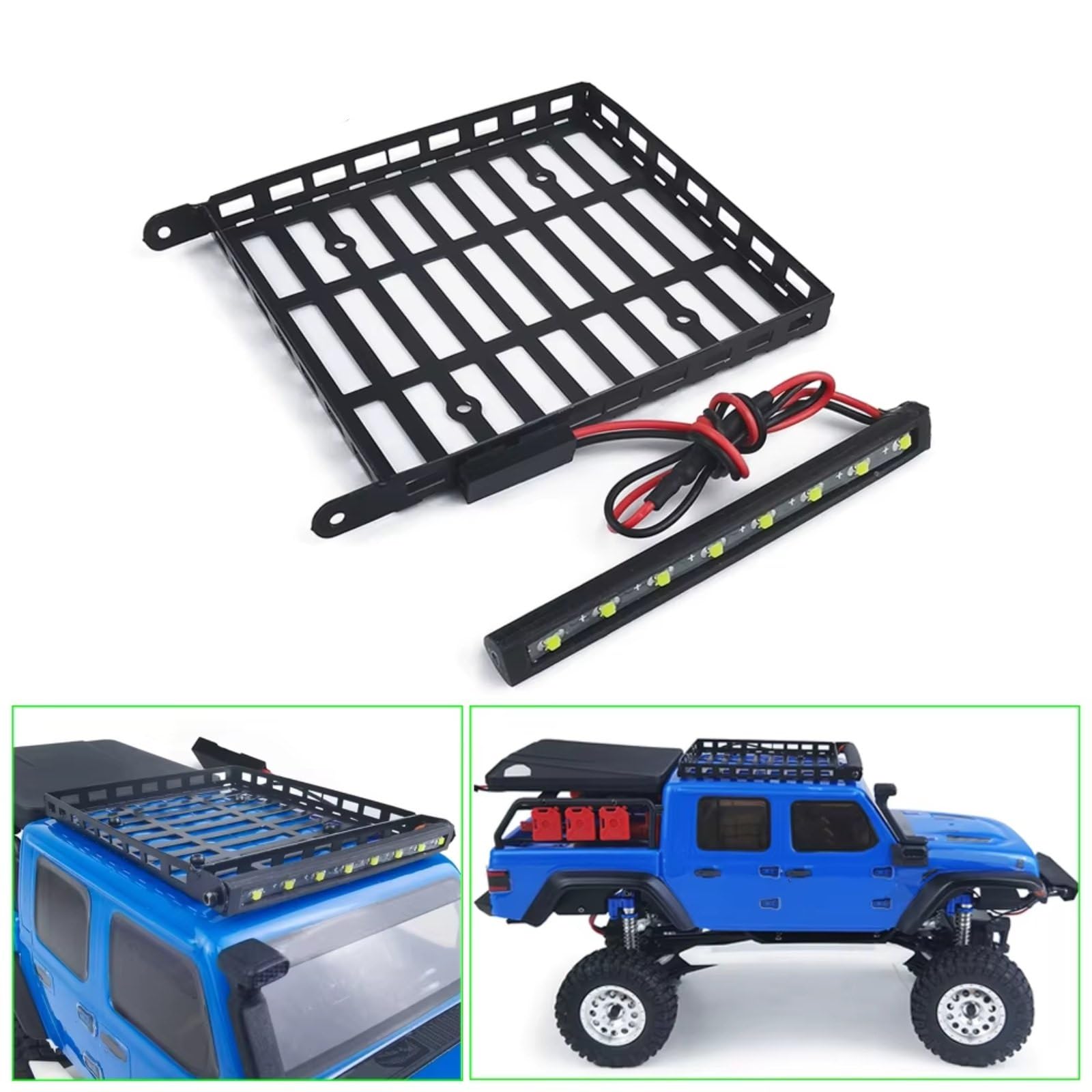Per Axial Per SCX24 AXI00005 Per Gladiator 1/24 Portapacchi In Metallo Luce RC Auto Decorazione Accessori Accessori Giocattoli Rc