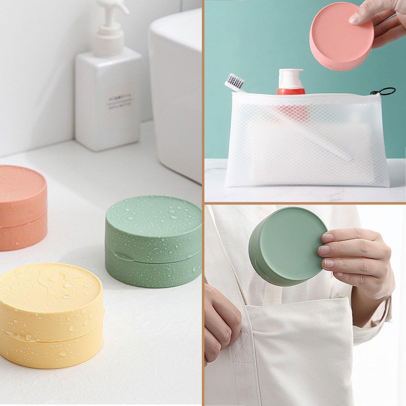 4 Stück Seifendose,Seifendose Reise,Seifendose Rund,Seifenschale Mit Deckel,Runde Seifendose Reise Wasserdicht,Kunststoff Seife Box,Festes Shampoo Aufbewahrung,Für Badezimmer,Dusche,Fitnessstudio Küche, Haushalt & Wohnen
