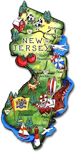 New Jersey - Imán para nevera The Garden State Artwood Jumbo