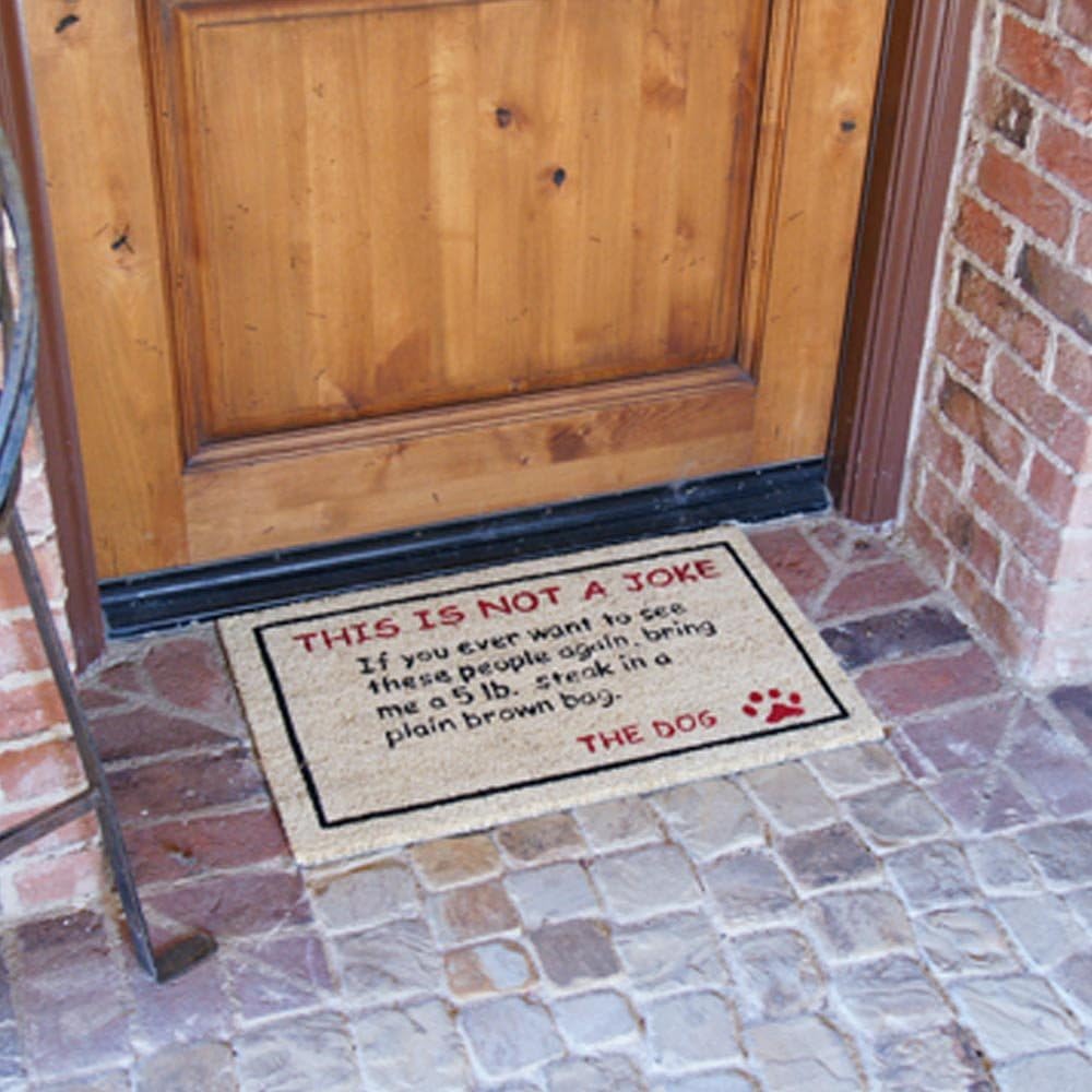 Rubber-Cal 10-106-026 Bring a 5 lbs. Steak Dog Door Mat, 18" x 30"