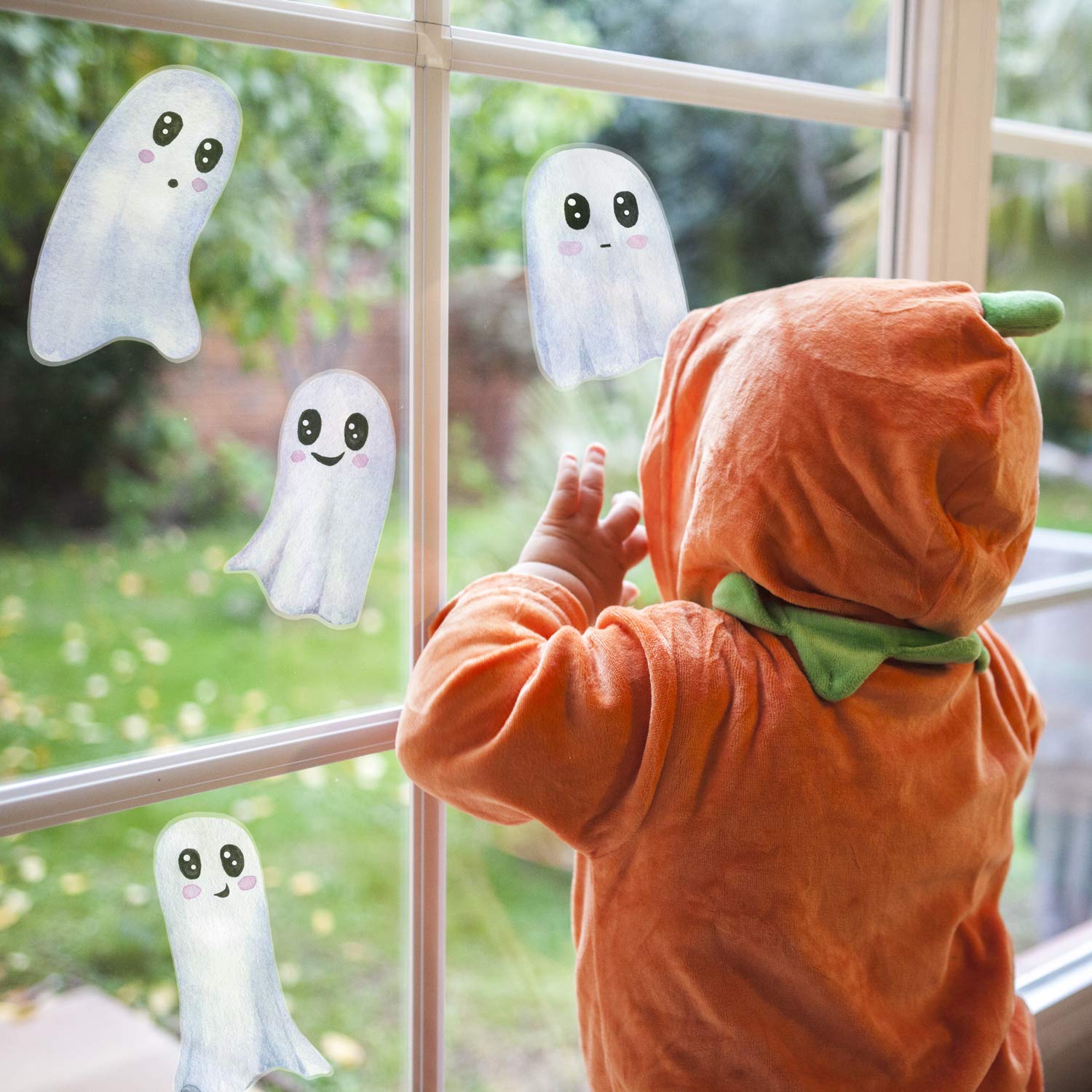 Cute white ghosts window sticker pack (1 sheet) | Halloween window stickers | Perfect for decorating your home this Autumn for Halloween