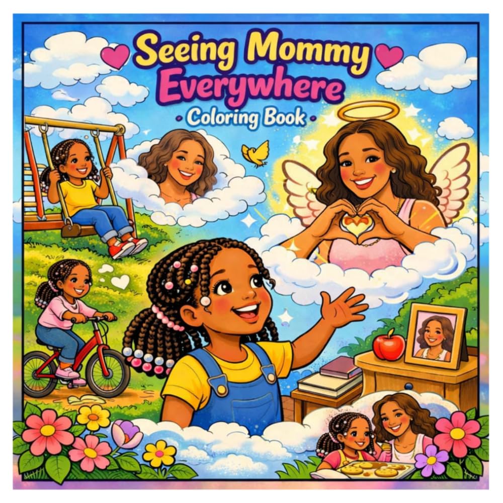 Seeing Mommy Everywhere Coloring Book: A gentle, fun and positive 26 page coloring book for younger kids of all ages