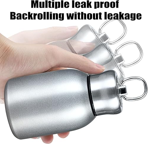 Miniatura 3 de Mini botella de agua aislada al vacío de acero inoxidable para bebidas frías y calientes, taza de café de viaje 10.2 oz 10.1 fl oz (plata)