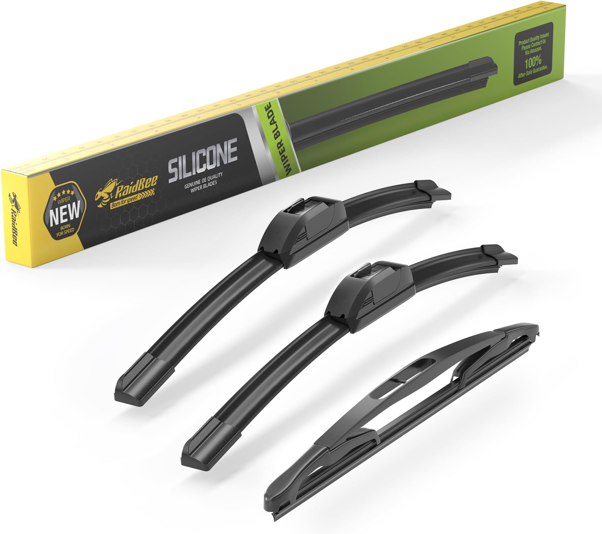 Raidbee® Silicone Windshield Wiper blades 3 pack Replacement for Jeep Wrangler 2017 2016 2015 2014 2013 2012 2011 2010 2009 2008 2007 All-Season Silicone Windshield Wipers 15" 15" 12"