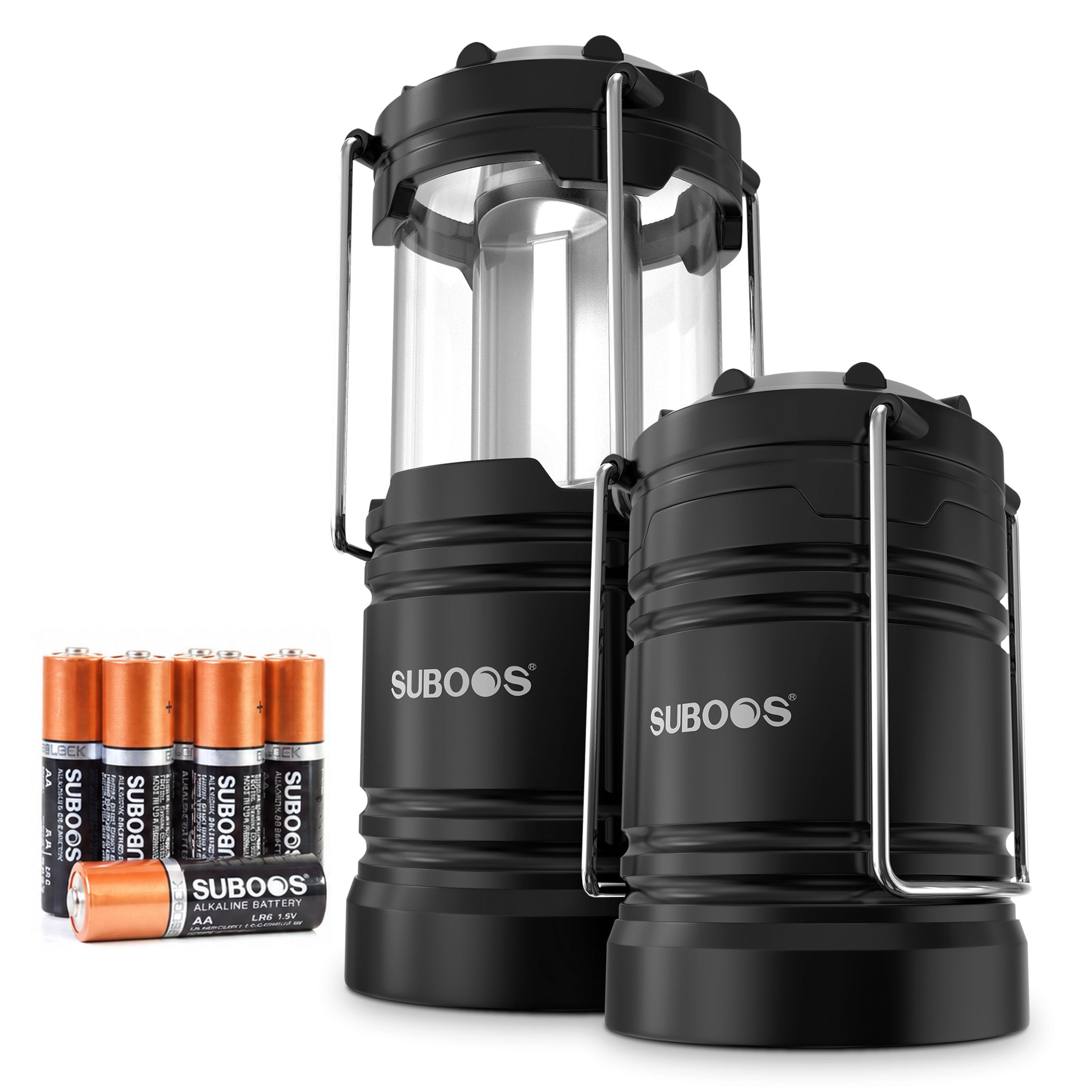 Linterna LED con pilas para acampar - COB Tech con base magnética y gancho plegable, linterna de camping portátil resistente para emergencias.