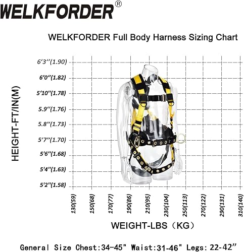 Miniatura 4 de Arnés de seguridad industrial de protección contra caídas 3D con hebilla de lengüeta de cintura | Hebillas de lengüeta de pierna | Soporte de