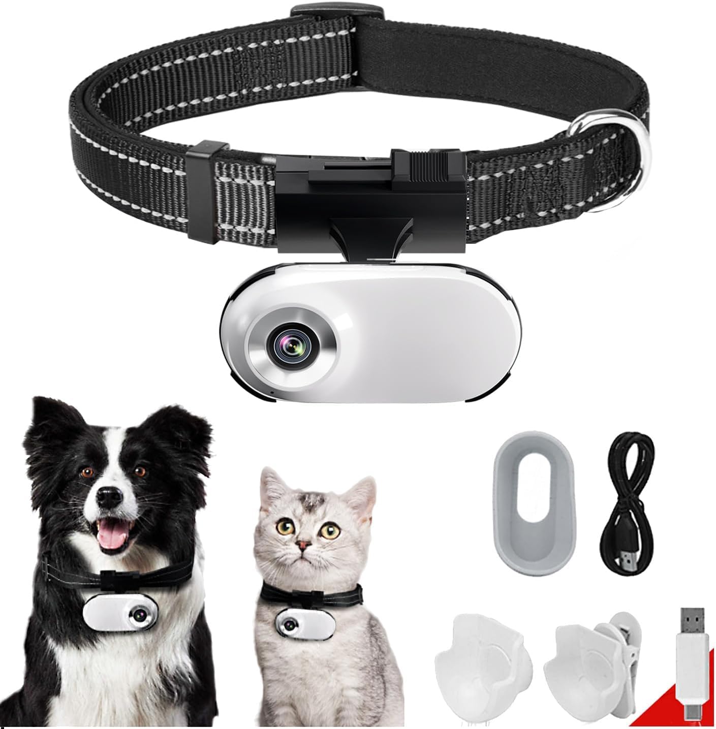 Collar de cámara HD 1080P para gato con grabación de video, mini cámara deportiva inalámbrica, cámaras de acción pequeñas, cámara corporal para suministros de mascotas, artículos para