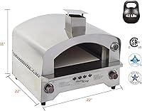 Vista 4 de Flame King Horno al aire libre para pizza y alimentos de gas propano para acampar, patio trasero, portón trasero