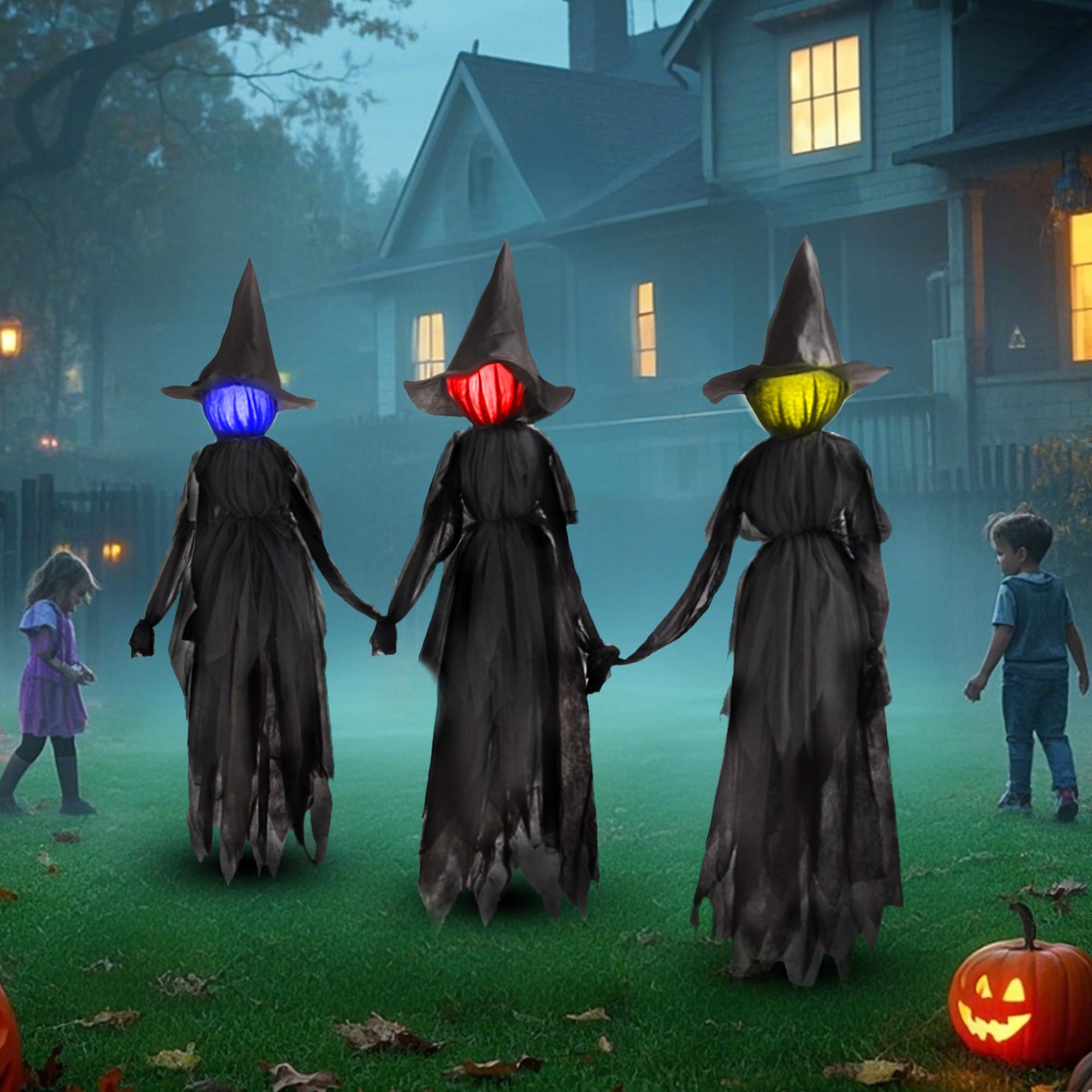 Amazon.com: DR.DUDU 6 Ft Light up Witch Stakes Halloween Yard