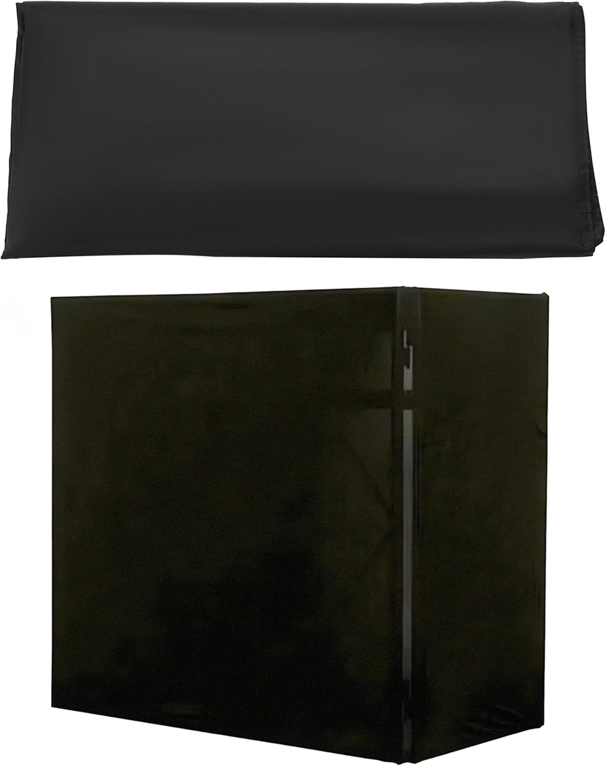 48 x 24in-DJ Display Stand Scrims Cover, Waterproof Sunscreen DJ Booth Scrims Covers DJ Table Event Booth Scrim, Portable DJ Facade Booth Scrim for DJ Booth Station DJ Controller Stand-Black