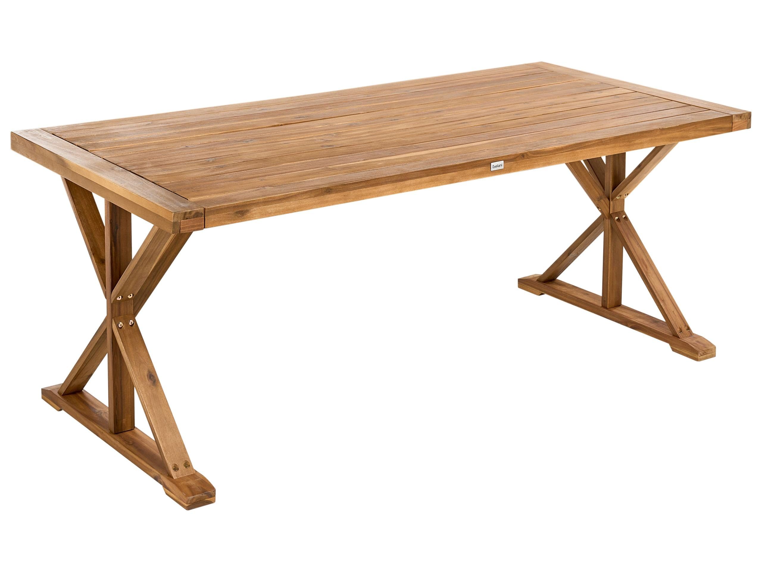 Beliani Gartentisch Akazienholz braun rechteckig 180 x 90 cm für 6 Personen Calabritto