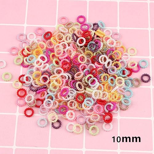 Miniatura 10 de Color aleatorio, 500 unidades de perlas de imitación de flores de sol de acrilonitrilo butadieno estireno para manualidades, accesorios de