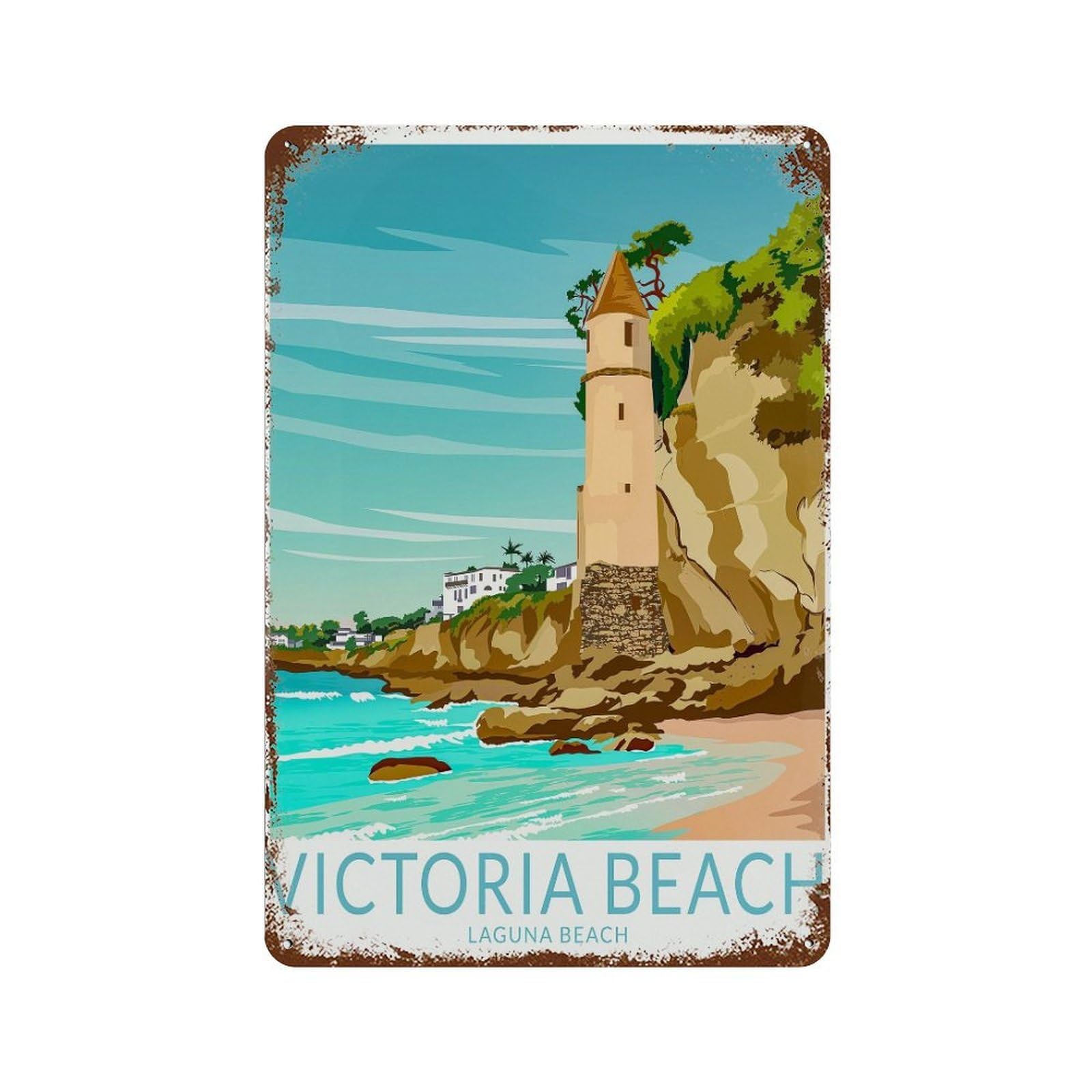 xiaoxiaoshen Laguna Victoria Beach California Travel (2) Wall Decor Art Metal Tin Poster Modern Home Decor Art Home Bar Shop Decorations Vintage Sign 30x20cm