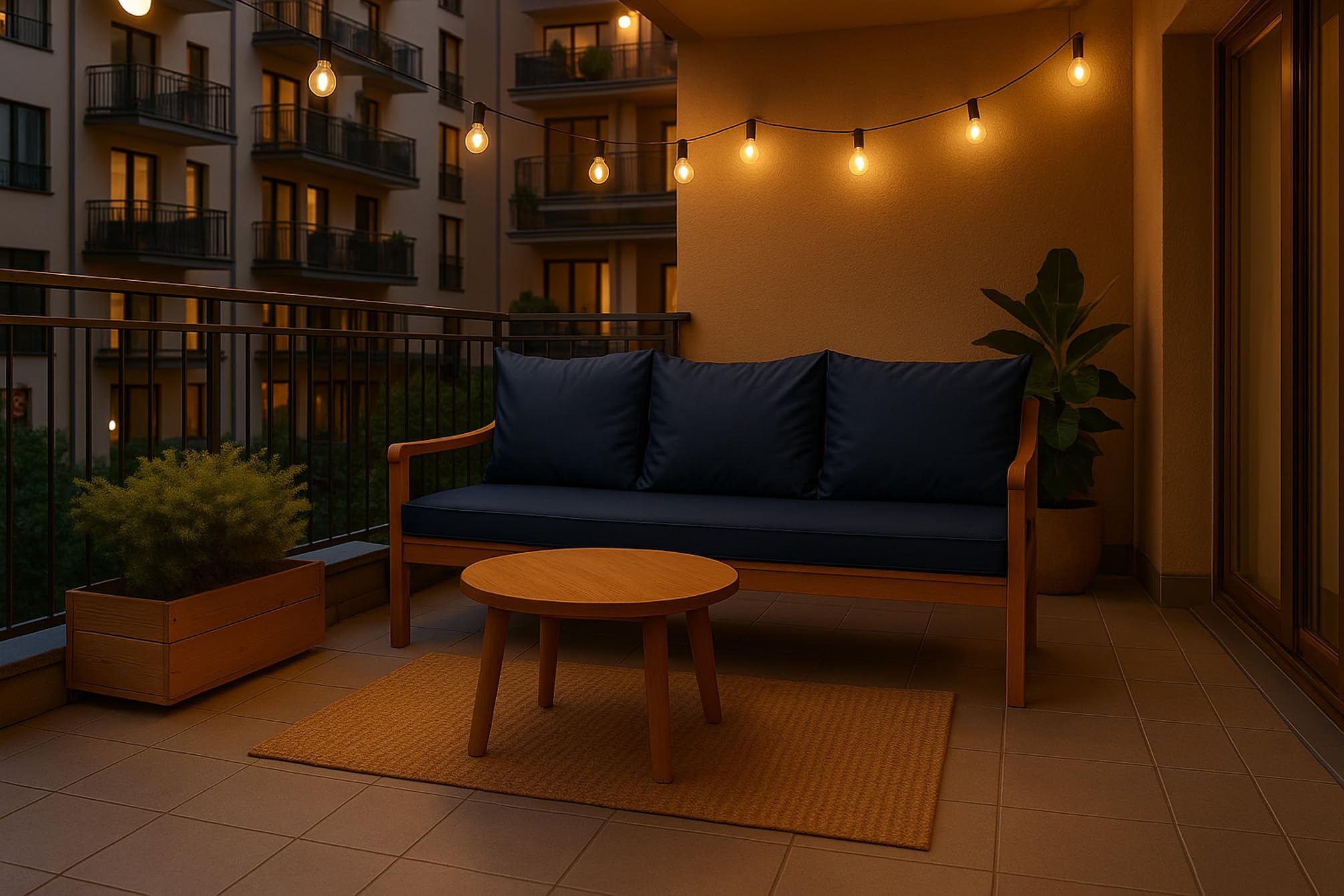 Cuscino per Panca da Giardino con Schienale SET Bifacciale 150x60x50 cm Blu Marino