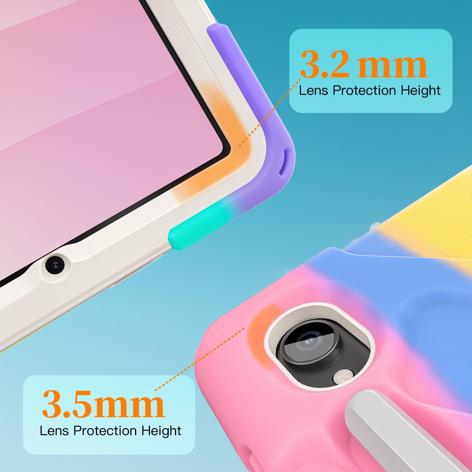 Kompatybilne z Samsung Galaxy Tab S11 5G 27.6 cm model 2025 (SM-X730/X736B) etui z uchwytem na długopis, wytrzymałe, odporne na wstrząsy i upadki, pokrowiec ochronny na pasek na ramię dla dzieci