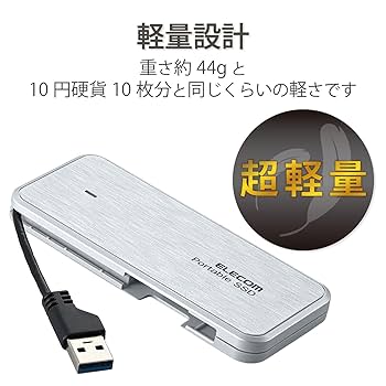 ELECOM - 480GB　SSD　ケーブル一体型外付けポータブルSSD　480GB 61NQoLbmp0L._AC_UL210_SR210,