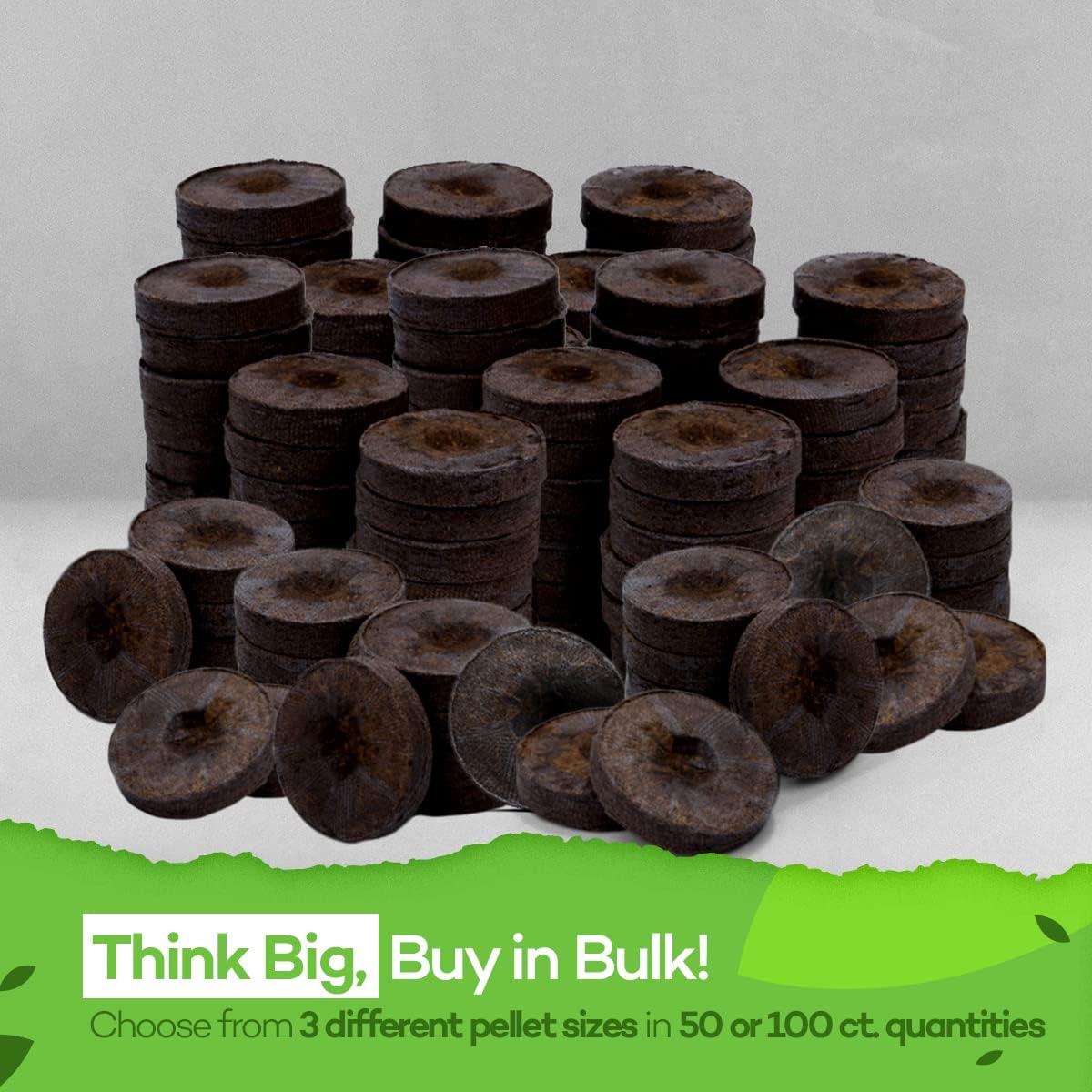 Seed Starter Peat Pellets for Gardening – Plant Seed Starter Pods for Planting Veggies, Flower Seeds, and Herb Garden Cuttings – Peat Moss Garden Starter Soil Pellets by Home Grown (36mm, 100count) : Patio, Lawn & Garden