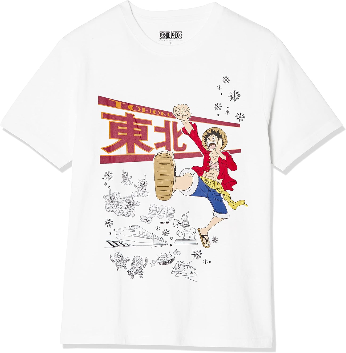 Amazon ワンピース Tシャツ ご当地 ルフィ 東北 半袖 アクティブシャツ Tシャツ 通販