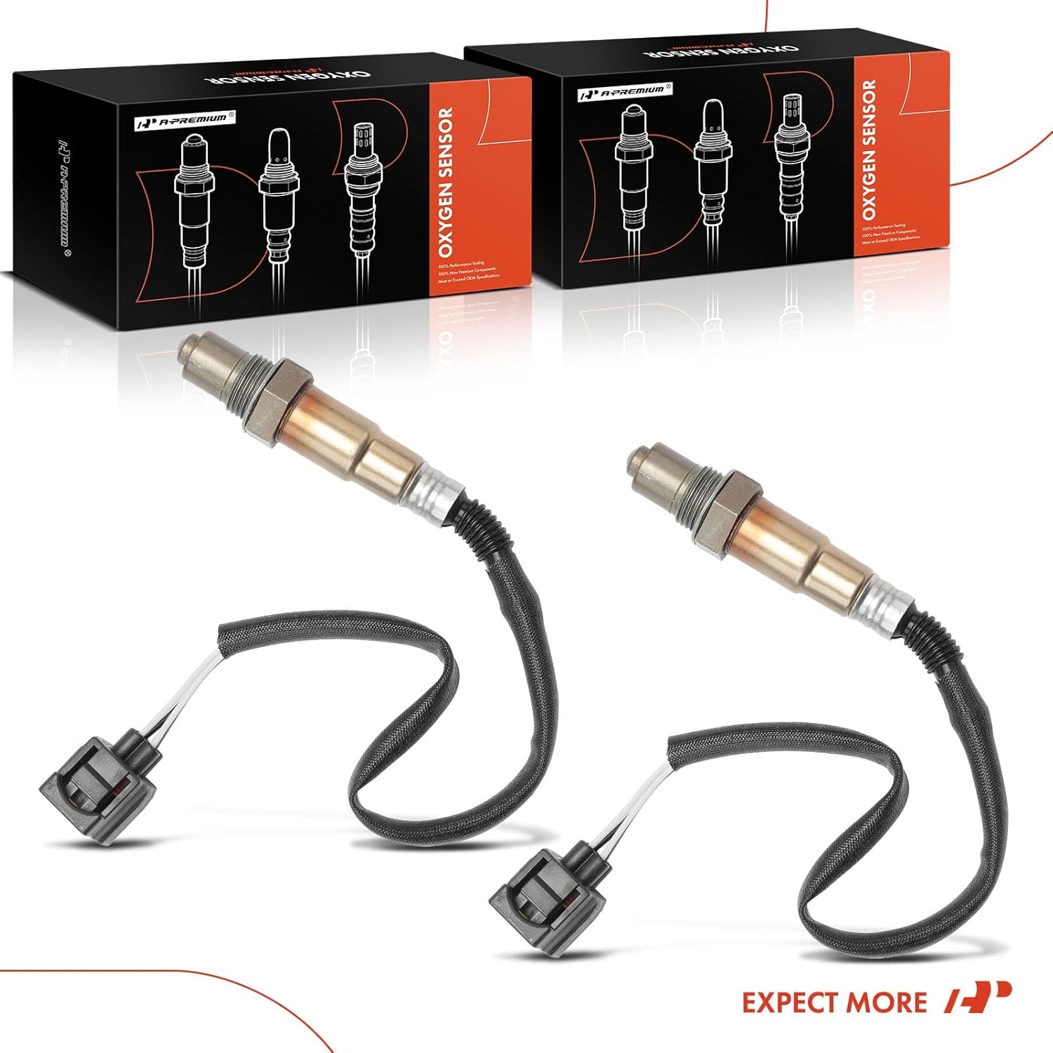 A-Premium O2 Oxygen Sensor Compatible with Dodge Dakota 2001, Durango 2001-2002, Ram 1500 2002 & Jeep Grand Cherokee 2001-2004, V8 4.7L, 2-PC Set, Replace# 56041345AE, 56044582AA