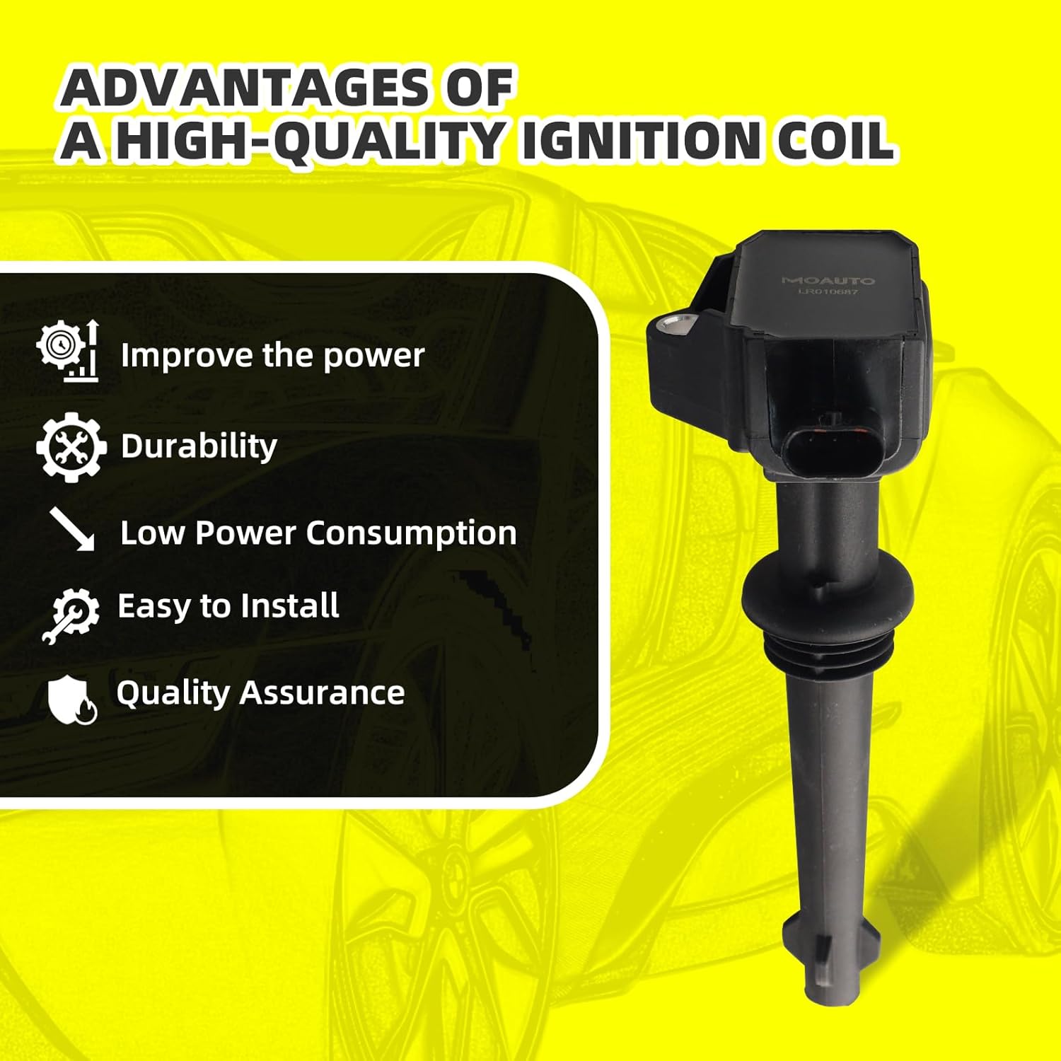 Set of 8 Ignition Coils Pack LR010687 UF618 & 8 PCS Iridium Spark Plugs Compatible with Land Rover LR4 Range Rover Sport Jaguar XF XFR XJ XK XKR XKR-S 2010 2011 2012 2013 5.0L V8
