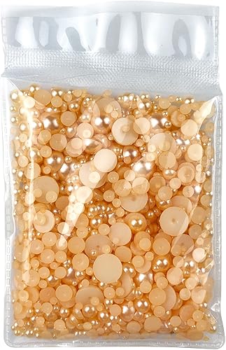 Miniatura 5 de Tamaño mixto de 234680.394 in, 1440 perlas semicirculares de parte trasera plana semicirculares para arte de uñas, manualidades, fabricación de