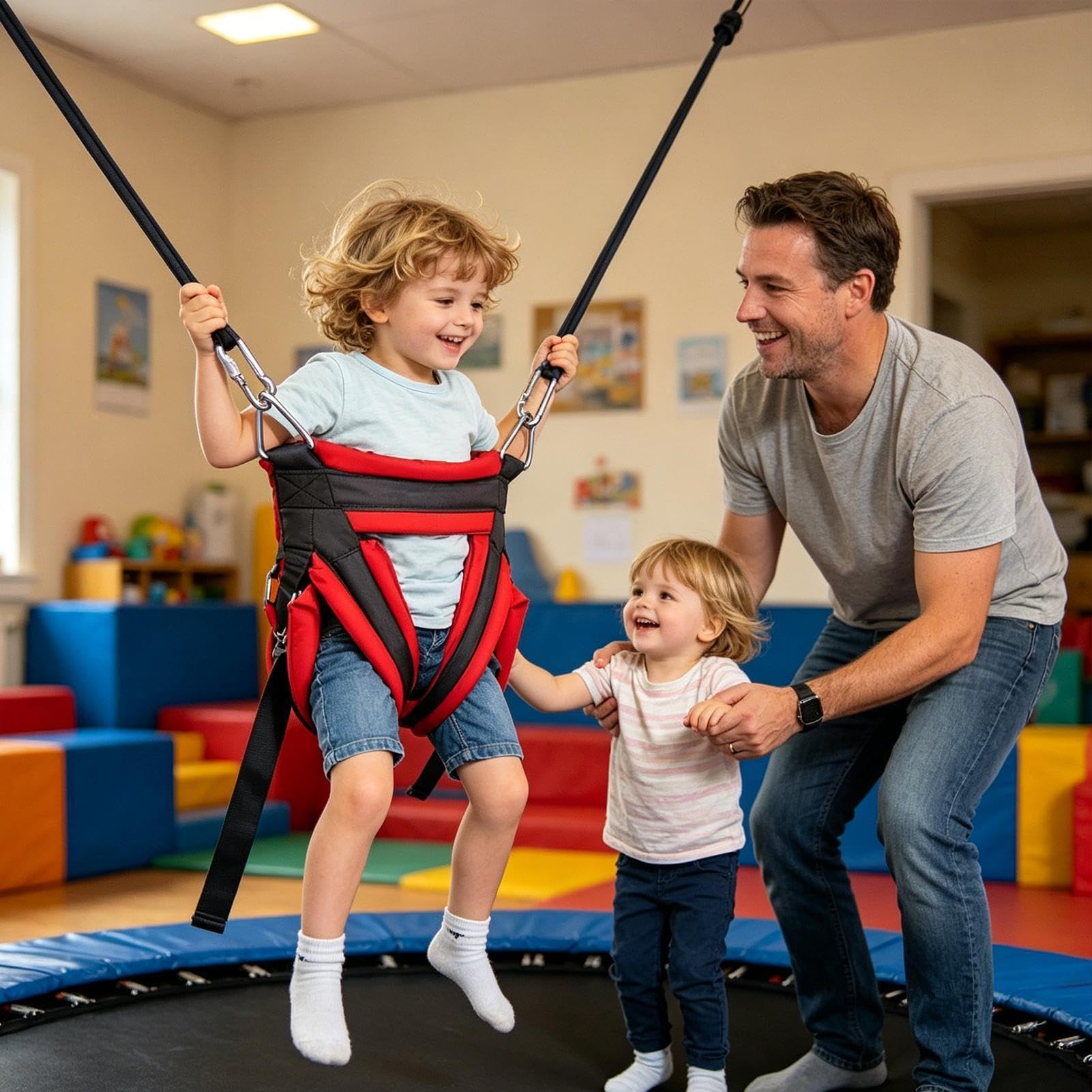 Imbracatura Protezione Trampolino per Bambini - Cinghie di Sicurezza da Bambini per Saltare | Imbracatura Salto su Trampolino | per Esercizio Giardino Fitness Palestra Outdoor Ragazzi E Ragazze