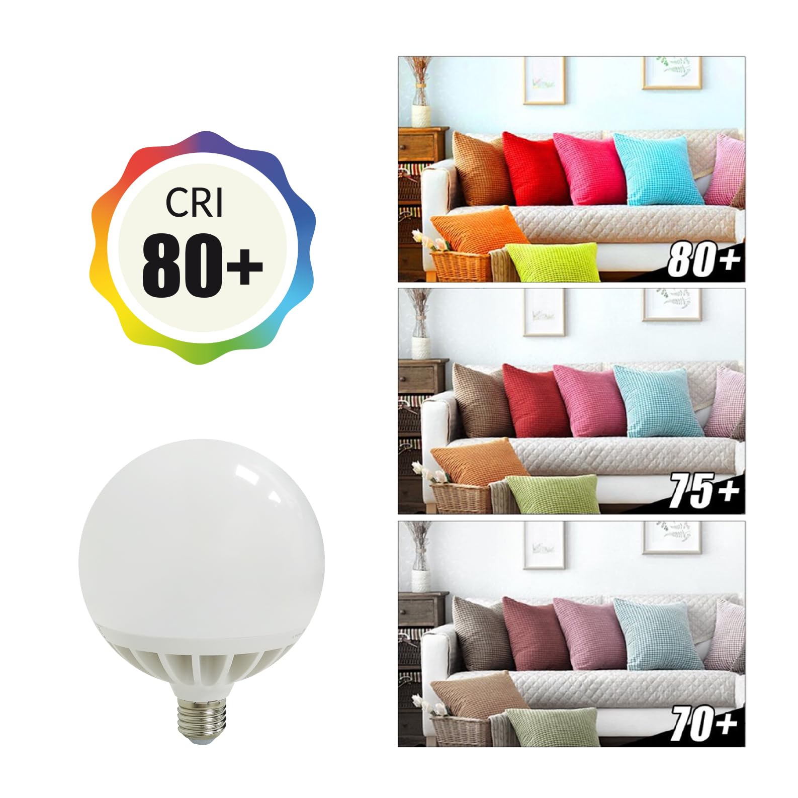 LED ATOMANT 4x Lampadina LED Globo E27 G120 25W Bianco Freddo 2450lm | 6500K, Angolo di apertura 330°