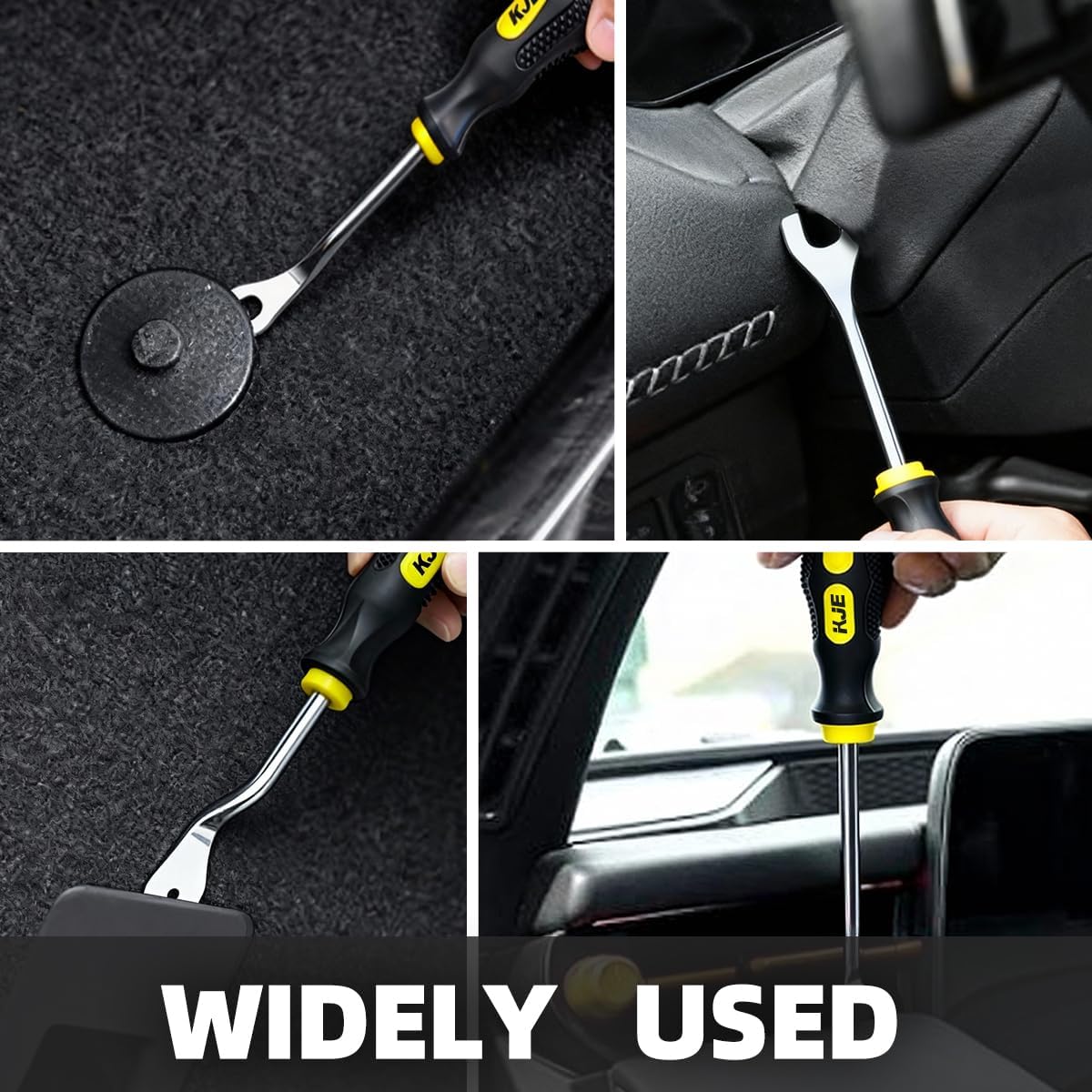 KJE 6-Piece Auto Trim Removal Tool Set with Soft Grip Handles | Car Trim Removal Tool Kit for Interior Panel and Clip Fastener Removal with Storage Bag