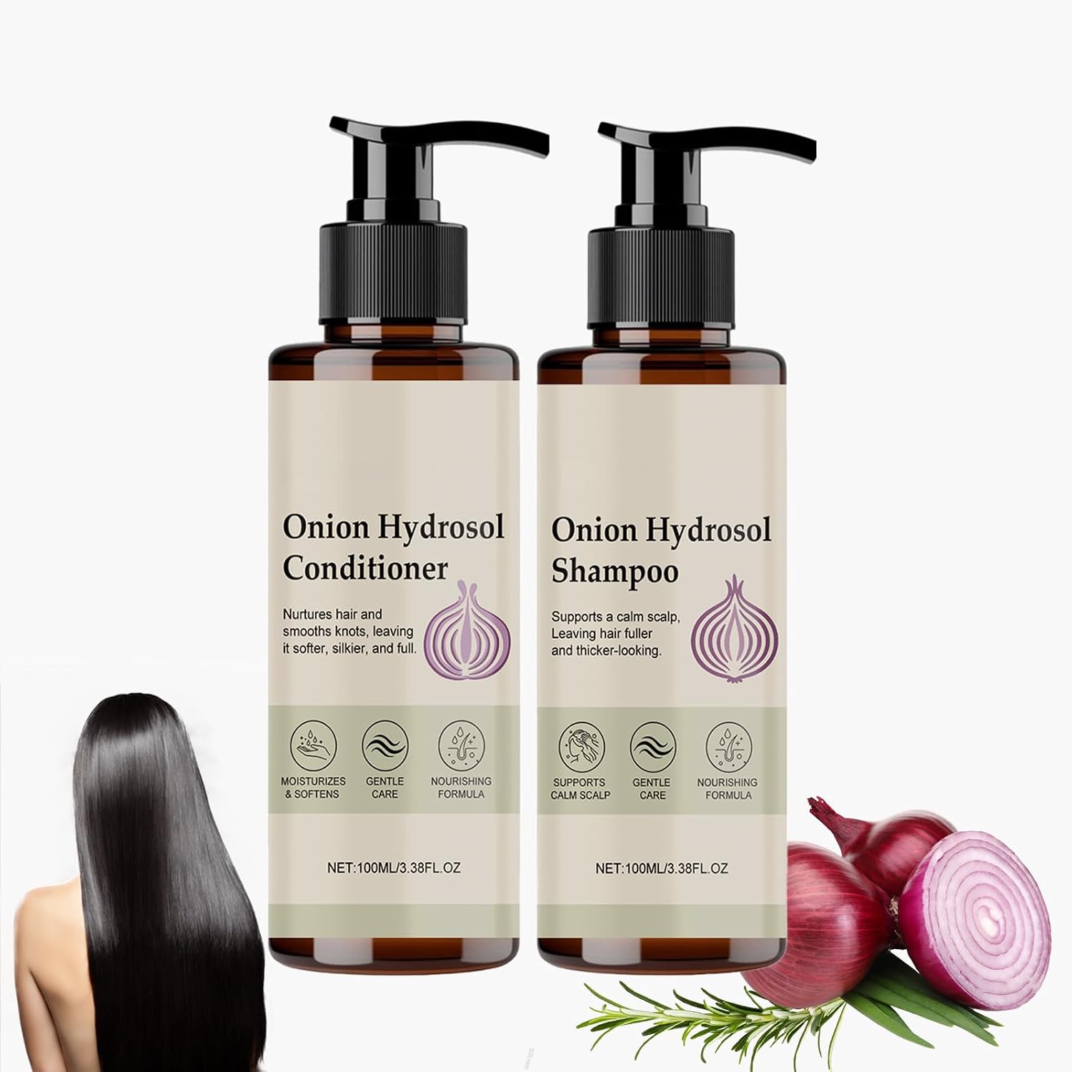 Onion Shampoo and Conditioner Set - Strengthens Hair & Reduces Breakage