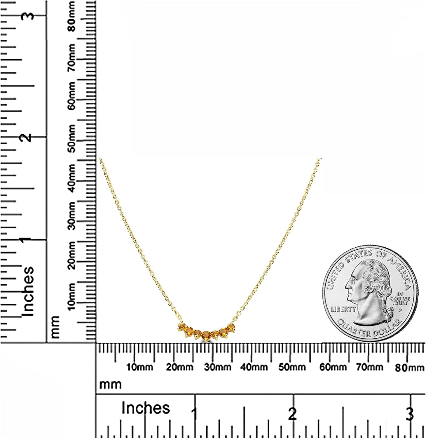 Genuine Stone Pendant Necklace with Cable Chain, 18 Inches
