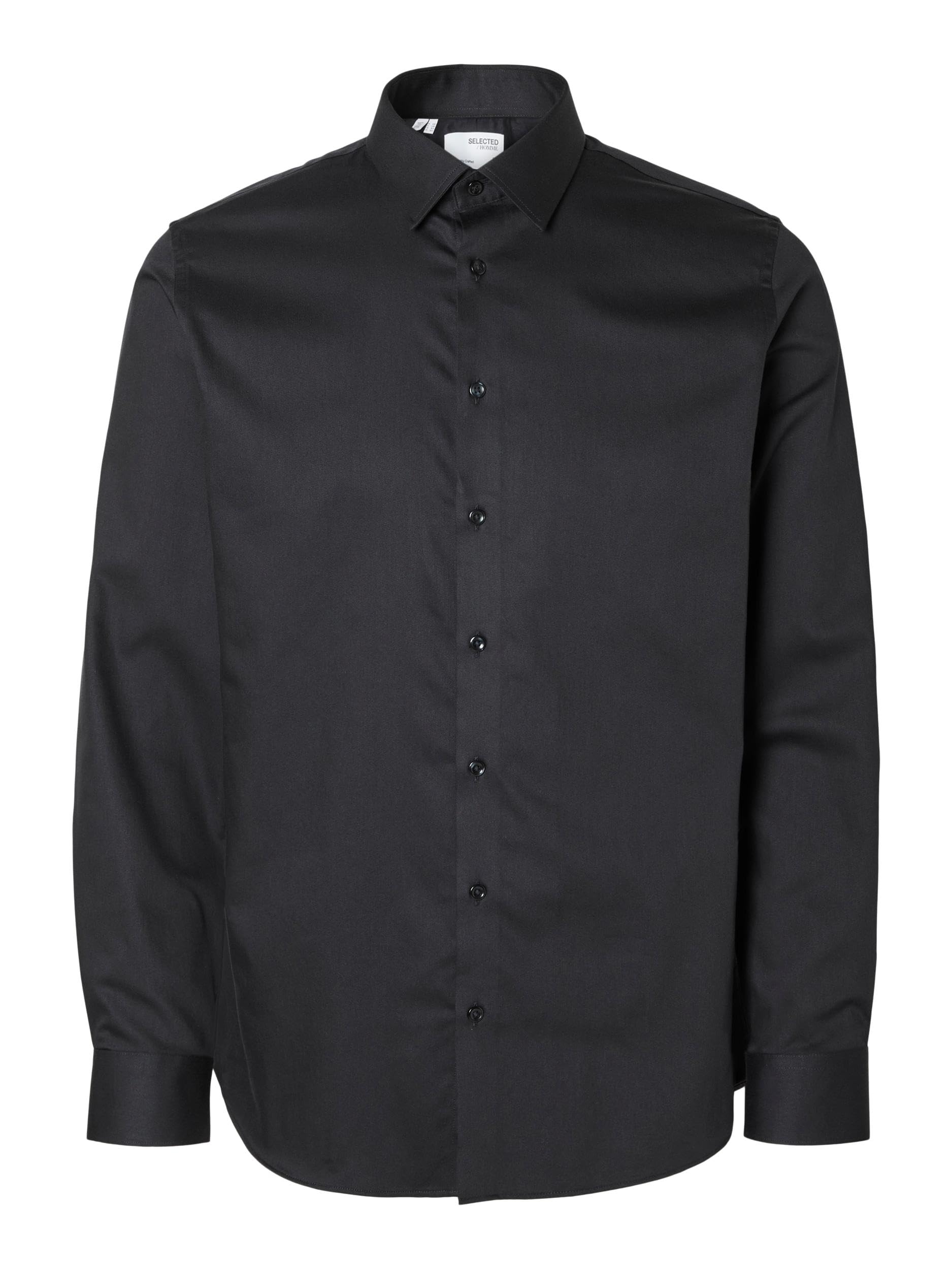 SELETED HOMME Men's Slhslim-Performance Shirt Ls Noos, Black, M