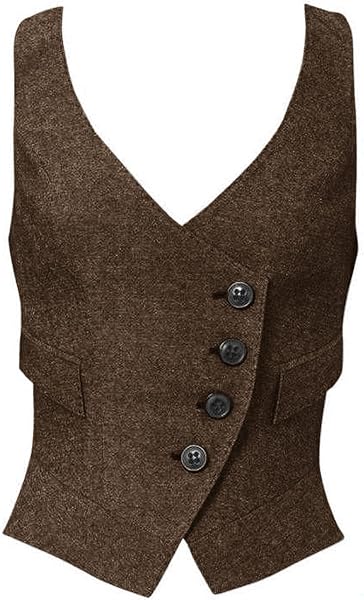 JYDress Women's Herringbone Tweed Work Vest