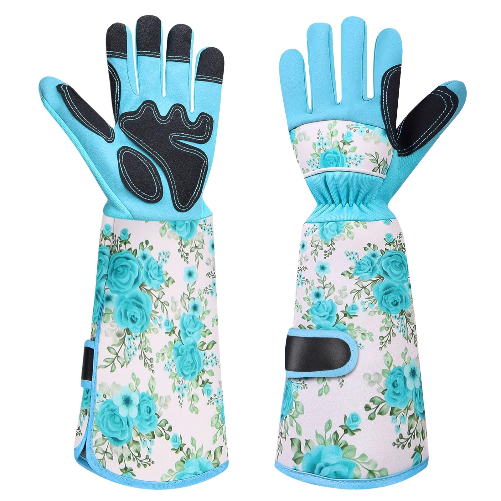 DLY Gartenhandschuhe-Damen und Herren, Lange-Rosenhandschuhe, Atmungsaktive Leder-Garten-Handschuhe, Arbeitshandschuhe mit Unterarmschutz