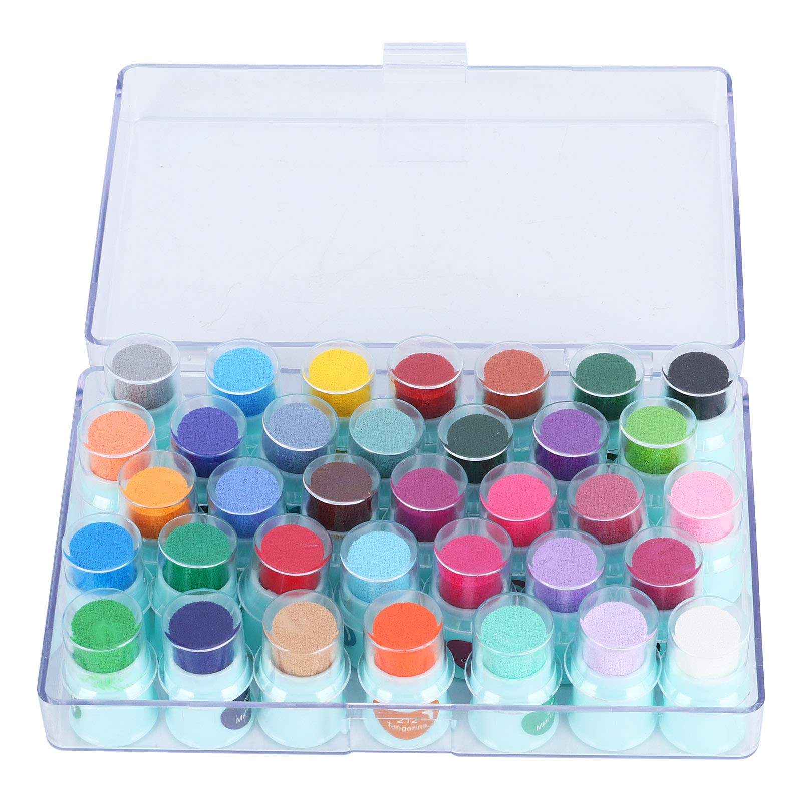 Set di tamponi per inchiostro da dita da 35 colori, non lavabili, brillanti, per timbri fai da te, per progetti artistici creativi su carta, stoffa, legno, argilla, ABS, sp