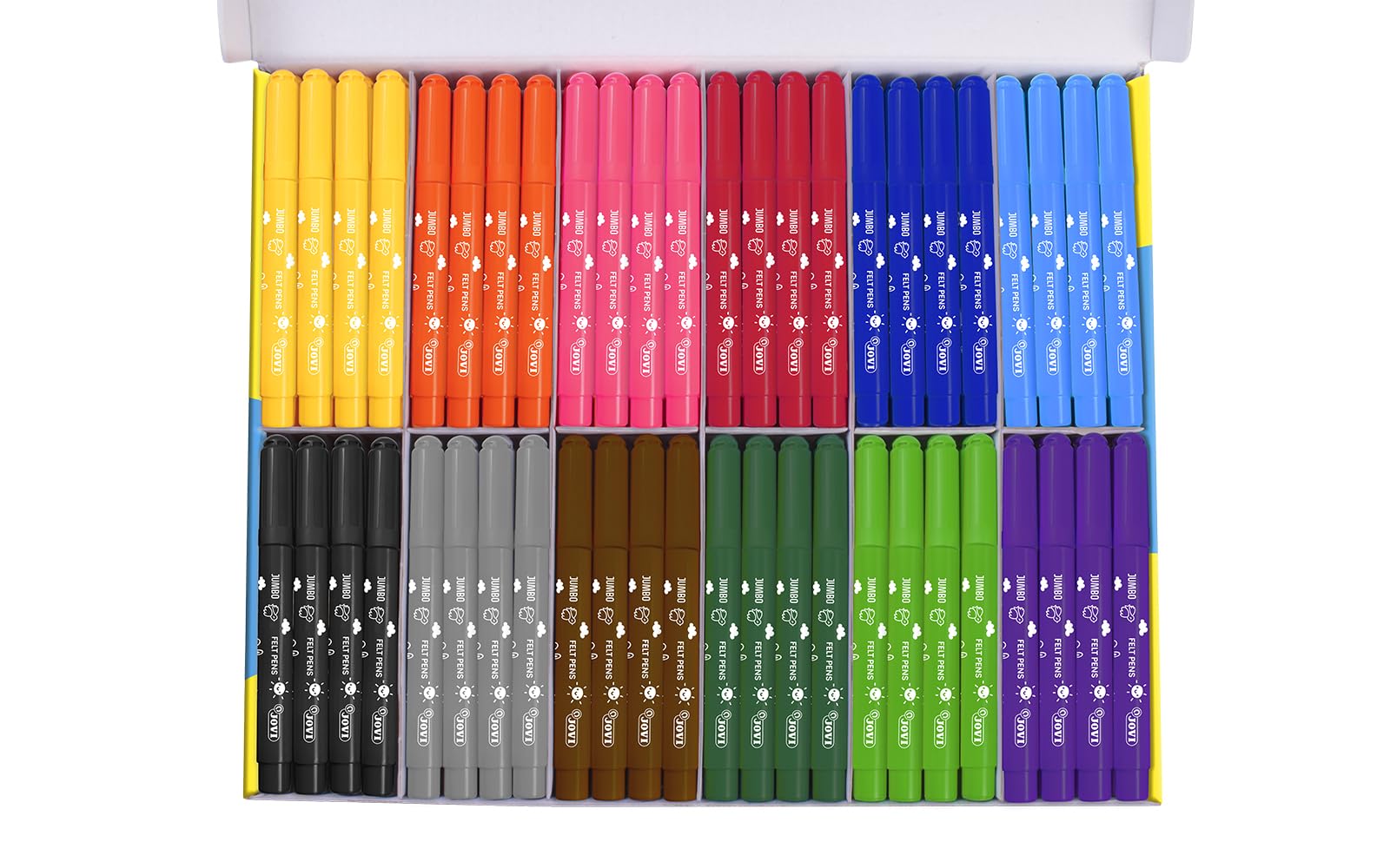 Jovi - Marqueurs Maxi, Boîte de 96 marqueurs, Couleurs Assorties