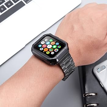 Amazon.co.jp: コンパチブル Apple Watch バンド 保護ケース付き