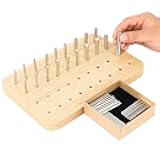 Hossmily 36-Hole Wooden Pegboard for Finger Dexterity and Hand Rehabilitation, with 4mm/6mm/8mm Pegs to Improve Fine Motor Skills and Hand-Eye Coordination