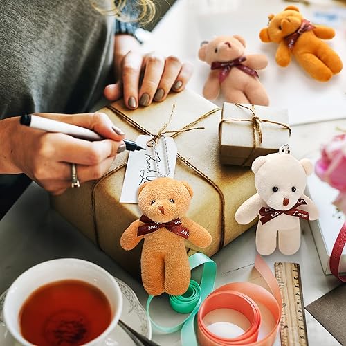 Miniatura 6 de 40 piezas de mini oso de peluche pequeño oso articulado oso suave llavero de oso pequeño oso de peluche pequeño oso pequeño muñeca de oso pequeño