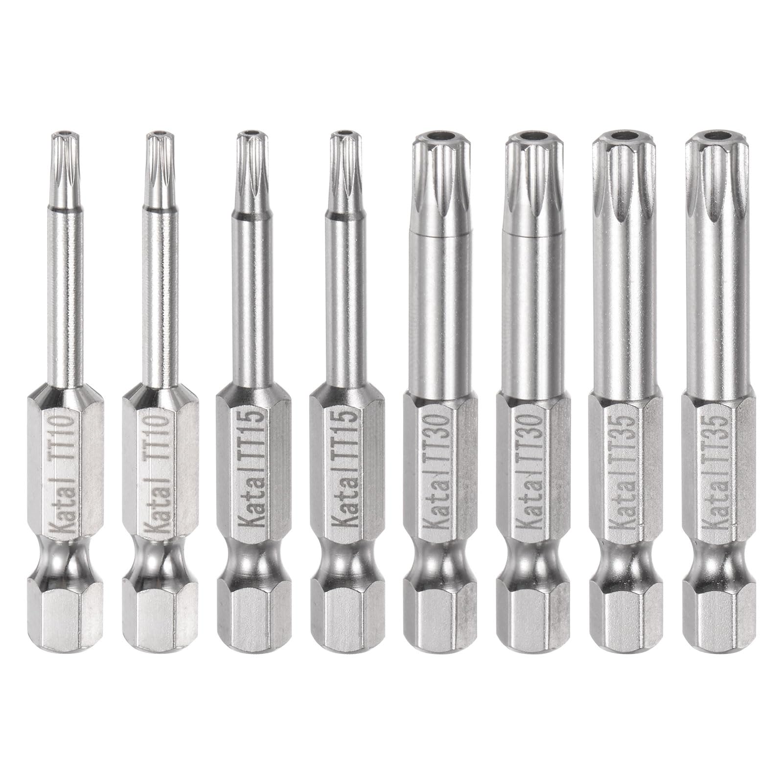 sourcing map 8pcs TT10-TT35 Star 7 Point Screwdriver Bit 1/4" Hex Shank 2" Length Magnetic Security Torx Screw Driver Power Tool