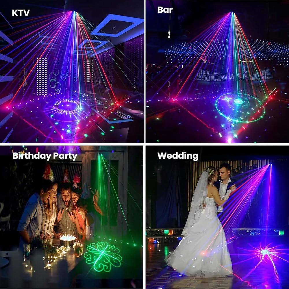 Oświetlenie Dj-Skie Na Imprezę,2 Szt. Sprzętu Oświetleniowego,Sterowanie Głosem/Lampa Błyskowa/Samojezdne,Z Pilotem,Funkcja Pamięci,Fajne Efekty Sceniczne,Do Klubu,Tańca,Baru,Na Koncert